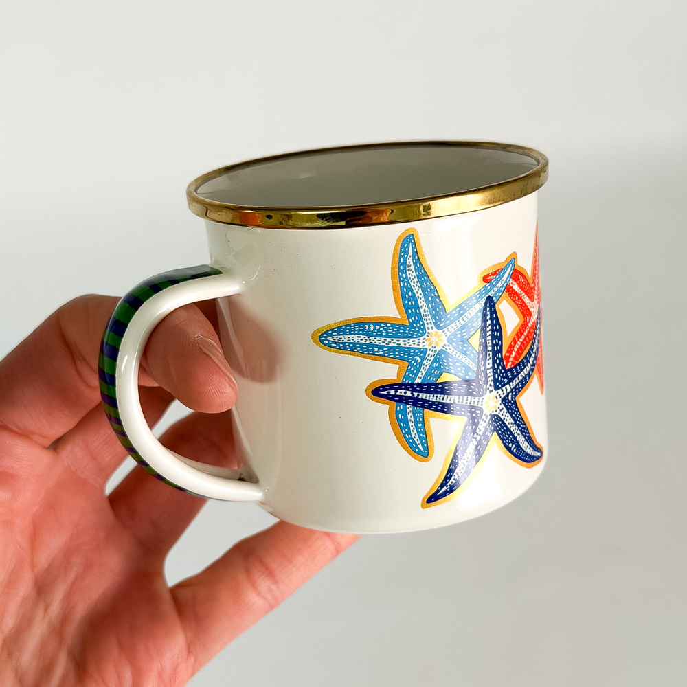 Taza pequeña con asa estrellas
