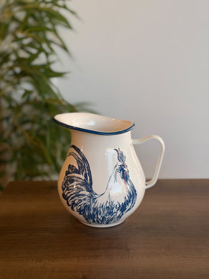 Jarra bombé XL gallo azul
