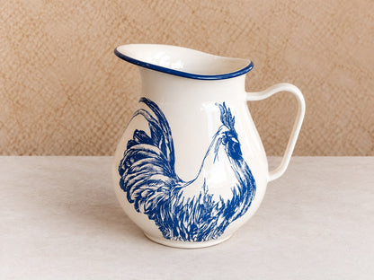 Jarra bombé XL gallo azul